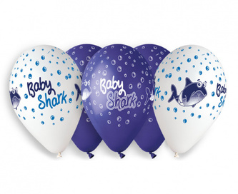 Latexové balonky Baby shark premium 33 cm - 5 ks