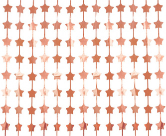 Party závěs metalický rose gold - hvězdičky 100 x 200 cm