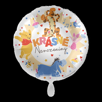 Foliový balonek  Medvídek Pú, Krásné Narozeniny CZ - 43 cm