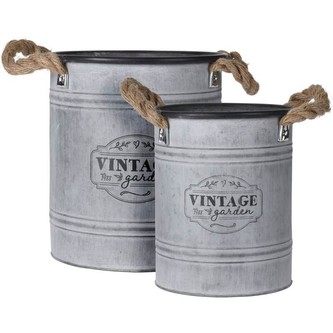 Květináč venkovní sada 2 ks zinek