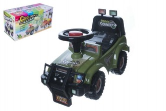 Odrážedlo auto Cross country vojenská khaki zelená 53x48x26cm v krabici od 12 do 35 měsíců