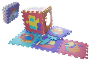 Pěnové puzzle dopravní prostředky 29x29x8,5cm 10ks v sáčku