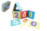 Pěnové puzzle čísla 29x29x8,5cm 10 ks v sáčku