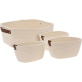 Sada košíků textil  4 ks bílá