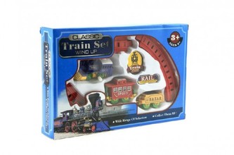 Vlak na klíček s kolejemi plast  v krabici 25x16,5x4cm