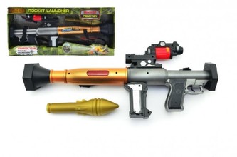 Ruční granátomet RPG plast 48cm se zvukem se světlem na baterie v krabici