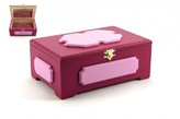 Skříňka šperkovnice se zrcadlem dřevo růžová 20x13x8cm