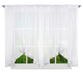 Dekorační krátká záclona se zirkony s řasící páskou NATHALIE bílá 300x150 cm MyBestHome