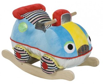 Houpadlo autíčko plyš 43x35,5x63,5cm dřevěná konstrukce nosnost 22,6kg od 12 měsíců