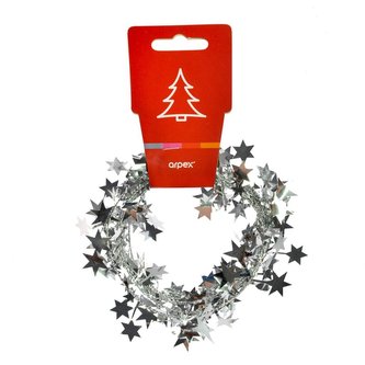 Łańcuch z gwiazdkami srebrny 270cm