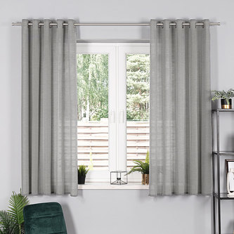 Dekorační JEMNÝ krátký závěs s kroužky BASIC šedá 145x170 cm (cena za 1 kus) MyBestHome