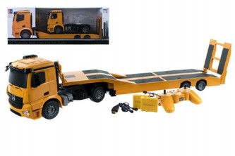 Auto 30cm s přívěsem 70cm RC plast USB pro dobíjení na baterie 2.4GHz v krabici 73x28x18cm