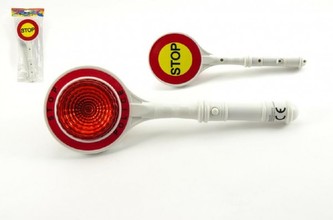 Plácačka policejní plast 27cm na baterie se světlem v sáčku