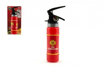 Hasič/Hasící přístroj stříkací vodu plast 24cm na kartě