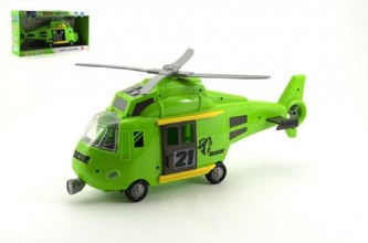 Vrtulník plast 44cm na baterie se světlem a zvukem v krabici