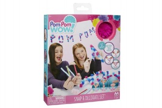 Kreativní sada Pom Pom Wow nalepovací střapce 50ks s doplňky v krabici 18x20x3cm