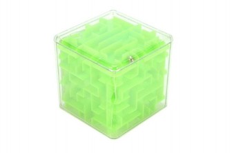 Bludiště kostka hlavolam plast 8x8cm, 4 barvy - 1 kus