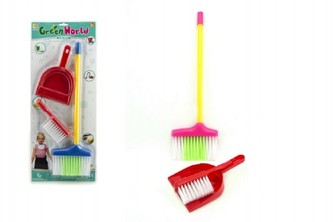 Sada uklízečka 3ks plast 2 barvy na kartě 56x23cm - 1 kus