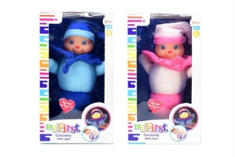 Housenka/usínáček plyš na baterie svítící 2 barvy v krabici