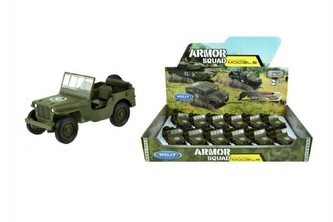 Auto Welly Jeep 1941 Willys MB terénní vojenské plast/kov 10cm volný chod cena za 1 ks