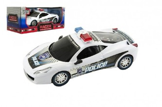 Auto policie 23cm na baterie se zvukem dse světlem na setrvačník v krabici 29x12x14cm