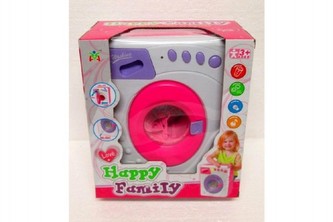 Pračka s doplňky plast na baterie se zvukem se světlem v krabici 19x21x11cm