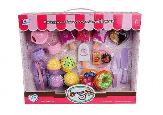 Sada nádobí a sladkostí plast 18ks v krabici 44x35x8cm