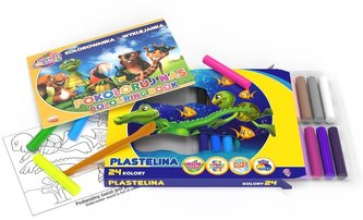 Plastelina 24 kolory + wyklejanka A5/10K