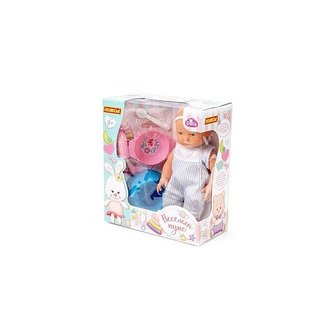 Panenka Veselá 35 cm s dudlíkem a příslušenstvím, 4 ks /+3