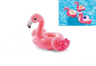 Držák na pití plameňák nafukovací 33x25cm v krabičce