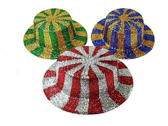 Klobouk party s pruhy se třpytkami plast 29cm karneval