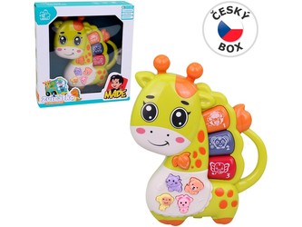 Piánko žirafa, se světlem, hudbou a zvukem, na baterie, 13,5 x 3,5 x 16 cm