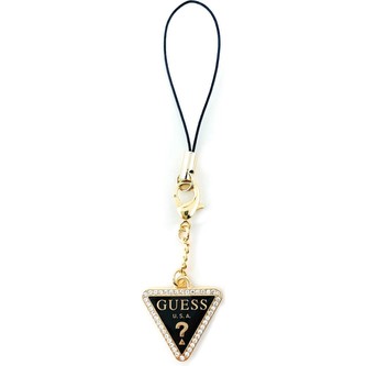 Guess Strass Triangle Metal Logo přívěsek