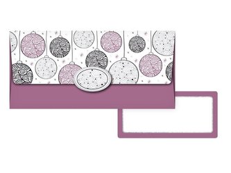 Obálka na peníze vánoční ozdoby - fialová