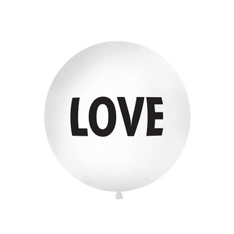 Obří nafukovací balon bílý "LOVE" - 1 m
