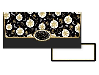 Obálka na peníze vánoční ozdoby - černá