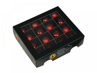 Skleněné baňky červené 3 cm, sada 16 ks