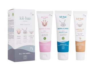 Kii-Baa Organic Baby dětský krém B5PA-CARE 50 g + dětský krém SUDO-CARE 50 g + dětská mast Lanolin Care 30 g