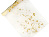Organza s potiskem krémová 36 cm x 9 m