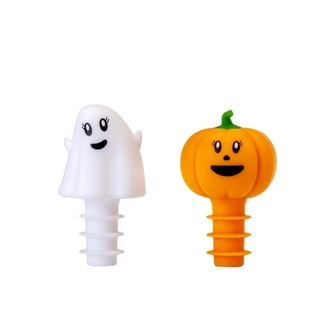 Sada 2 halloweenských silikonových zátek Duch a Dýně VIGAR