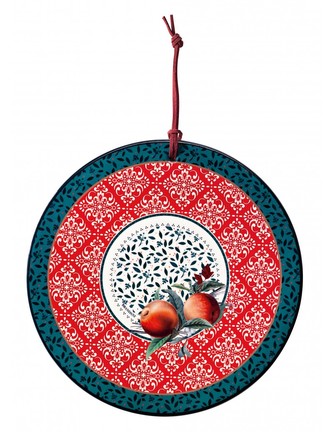 Podložka pod hrnec na horké 20 cm se šňůrkou na zavěšení s motivem jablek CANTICO BRANDANI