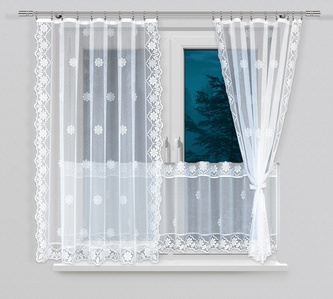 SET 2 KUSY - Dekorační žakárová záclona s řasící páskou ANTIQUE 150 bílá 2x 170x150 cm MyBestHome