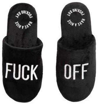 Pantofle "Fuck off"černé Fisura