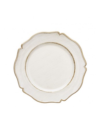 Sada 4 ks club talířů 33 cm Chic Oro/Bianco BRANDANI