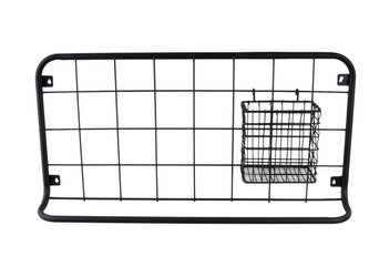 Organizér nástěnná police s košíkem a 5ti háčky Open Grid Present Time