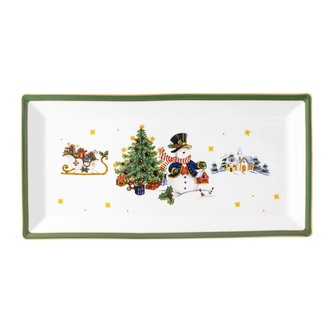 Vánoční tác na cukroví Veselé Vánoce, 36x18 cm Sněhulák Rosenthal