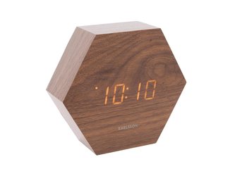 Budík Hexagon s LED displejem 13x11 cm Karlsson