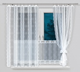 SET 2 KUSY - Dekorační žakárová záclona s řasící páskou AZURO 150 bílá 2x 170x150 cm MyBestHome