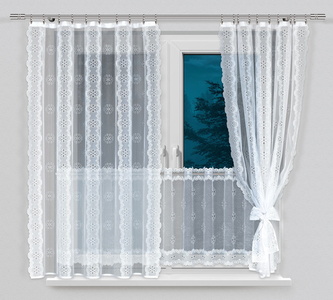 SET 2 KUSY - Dekorační žakárová záclona s řasící páskou AZURO 150 bílá 2x 170x150 cm MyBestHome