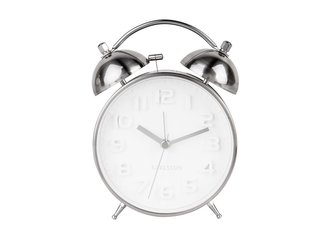 Budík Mr.White chrom 15 cm Karlsson